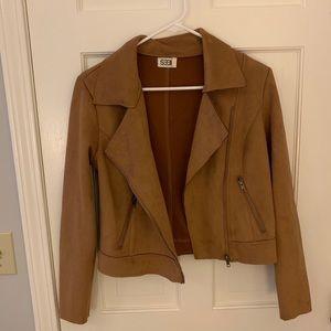 LF Tan Suede Cropped Jacket in XS